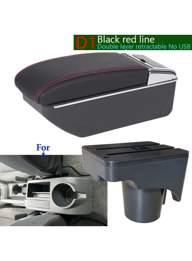Volkswagen Golf 5 6 MK5 MK6 Jetta 5 Sagitar Car Armrest Storage Box D1 Black Red - Image 5